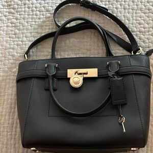 Michael Kors Black Satchel with Gold Accents